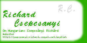 richard csepcsanyi business card